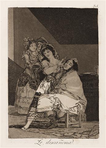 FRANCISCO JOSÉ DE GOYA Three aquatints with etching from Los Caprichos.